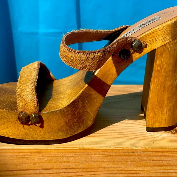 VINTAGE STEVE MADDEN WODDEN SANDALS SIZE. 6 - Picture 11 of 16